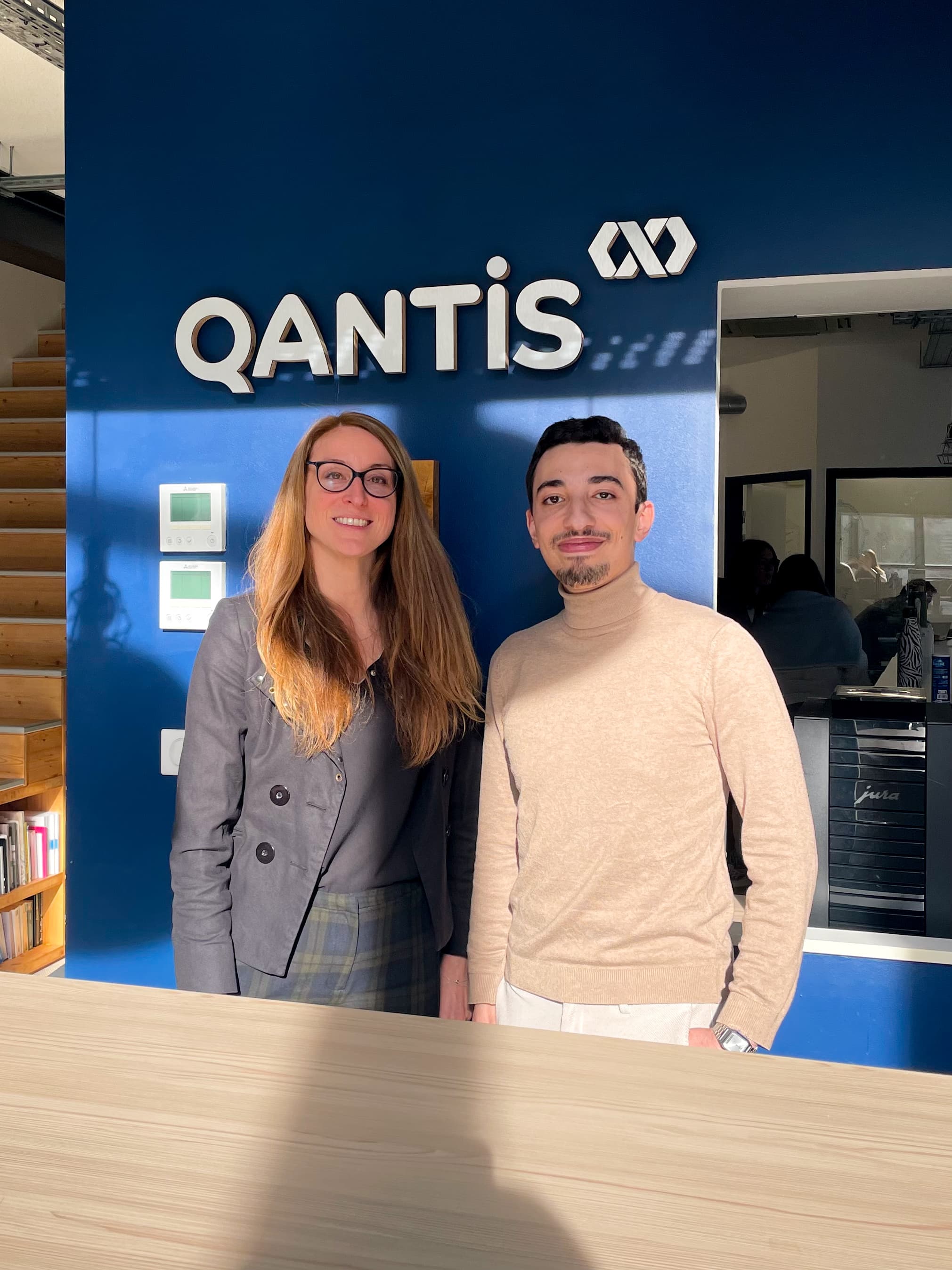 Ayoub Fericha et Christine, binôme étudiant et mentor chez Qantis.